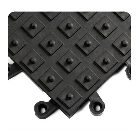 Tennesee Mat Co Wearwell ErgoDeck Solid w/ Integrated Cleats 7/8in Thick 1.5' x 1.5' Black - Case of 10 552.78x18x18BK-CS10